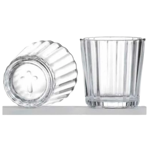 Vaso mezcalero estriado con cruz 2.7oz/80ml