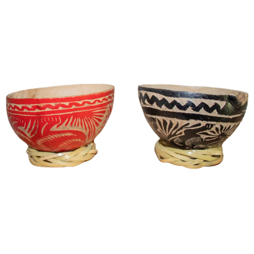 [JICAR-LAB-ROJ] Jícara mezcalera labrada roja (hasta 5 oz aprox) con rodete